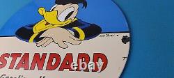 Vintage Standard Gasoline Sign Disney Donald Duck Gas Pump Porcelain Sign