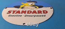 Vintage Standard Gasoline Sign Disney Donald Duck Gas Pump Porcelain Sign