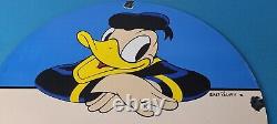 Vintage Standard Gasoline Sign Disney Donald Duck Gas Pump Porcelain Sign