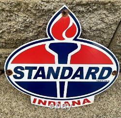 Vintage Standard Gasoline Sign Porcelain American Torch Gas Pump Sign