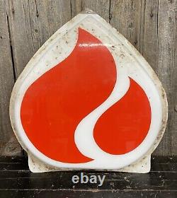 Vintage Standard Oil American Gas Station Molded Plastic Flame Logo Sign