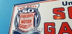 Vintage Standard Oil Co Porcelain Gas Motor Oil Service Station Pump Plate Sign