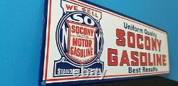 Vintage Standard Oil Co Porcelain Gas Motor Oil Service Station Pump Plate Sign