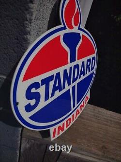 Vintage Standard Oil Company Indiana Gas Oil Service Station Porcelain Sign