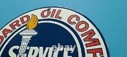 Vintage Standard Oil Company Porcelain Gasoline Service Station Pump Plate Sign