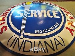Vintage Standard Oil Company Service Convex Porcelain Metal Gas & Oil Sign