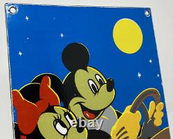 Vintage Standard Oil Porcelain Gas Station Sign Disney Mickey Mouse Motor Oil