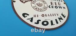 Vintage Standard Red Crown Gasoline Porcelain Gas & Oil Pump Plate Service Sign