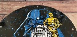 Vintage Star Wars Porcelain Metal Darth Vader Service Station Gas Pump Ad Sign