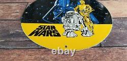 Vintage Star Wars Porcelain Metal Darth Vader Service Station Gas Pump Ad Sign