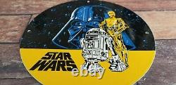Vintage Star Wars Porcelain Metal Darth Vader Service Station Gas Pump Ad Sign