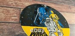 Vintage Star Wars Porcelain Metal Darth Vader Service Station Gas Pump Ad Sign