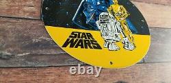 Vintage Star Wars Porcelain Metal Darth Vader Service Station Gas Pump Ad Sign