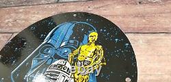 Vintage Star Wars Porcelain Metal Darth Vader Service Station Gas Pump Ad Sign