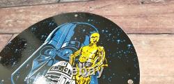 Vintage Star Wars Porcelain Metal Darth Vader Service Station Gas Pump Ad Sign