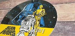 Vintage Star Wars Porcelain Metal Darth Vader Service Station Gas Pump Ad Sign