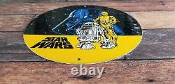 Vintage Star Wars Porcelain Metal Darth Vader Service Station Gas Pump Ad Sign