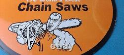 Vintage Stihl Chainsaw Sign Porcelain Metal Store Display Advertising Gas Sign
