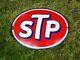 Vintage Stp Porcelain Sign Gas Booster Nascar Motor Oil Advertisement Lubricants