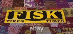 Vintage Style Metal Fisk Tires Collectible Advertising Sign Gas & Oil Used