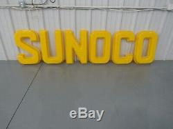 Vintage Sunoco Gas and Oil Service Station Display Sign Plastic Letters