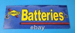 Vintage Sunoco Gasoline Sign Gas Service Station Pump Batteries Porcelain Sign