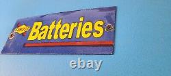 Vintage Sunoco Gasoline Sign Gas Service Station Pump Batteries Porcelain Sign