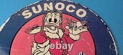 Vintage Sunoco Gasoline Sign Porcelain, Metal, Motor Oil Gas Pump Plate Sign