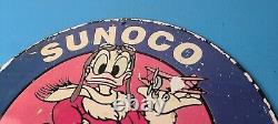 Vintage Sunoco Gasoline Sign Porcelain, Metal, Motor Oil Gas Pump Plate Sign