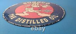 Vintage Sunoco Gasoline Sign Porcelain, Metal, Motor Oil Gas Pump Plate Sign