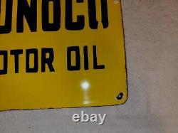 Vintage Sunoco Porcelain Sign Blue Gasoline Phillips 66 Esso Mobiloil Gas Oil