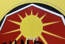 Vintage Sunray Ethyl Gasoline Porcelain Sign Gas Station Motor Oil Pump Plate