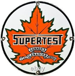 Vintage Supertest Gasoline Porcelain Sign Gas Station Pump Plate Motor Oil