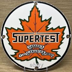 Vintage Supertest Gasoline Porcelain Sign Gas Station Pump Plate Motor Oil