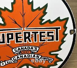 Vintage Supertest Gasoline Porcelain Sign Gas Station Pump Plate Motor Oil