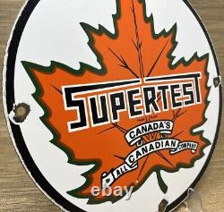 Vintage Supertest Gasoline Porcelain Sign Gas Station Pump Plate Motor Oil