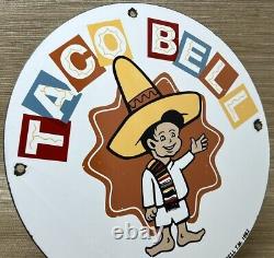 Vintage Taco Bell Porcelain Sign Fast Food Restaurant Mcdonalds Burger King