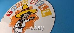 Vintage Taco Bell Sign Porcelain Restaurant Fast Food Diner Gas Pump Sign