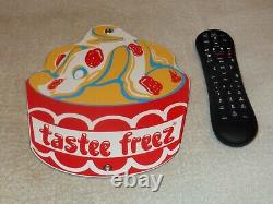 Vintage Tastee Freeze Ice Cream 10.5 Porcelain Metal Freez, Gasoline & Oil Sign