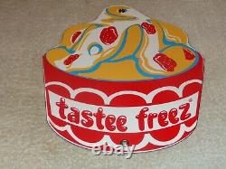 Vintage Tastee Freeze Ice Cream 10.5 Porcelain Metal Freez, Gasoline & Oil Sign