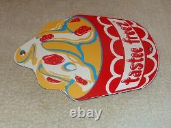 Vintage Tastee Freeze Ice Cream 10.5 Porcelain Metal Freez, Gasoline & Oil Sign