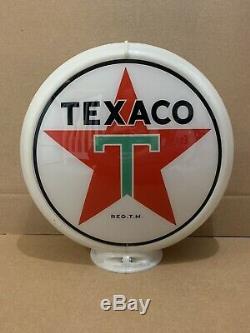 Vintage Texaco Gas Pump Globe Glass Top Sign Lens Garage Wall Decor Oil Truck