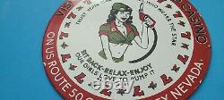 Vintage Texaco Gasoline Porcelain 7 Gas Oil Service Station Pump Plate Sign