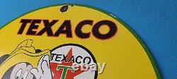 Vintage Texaco Gasoline Porcelain Mickey Mouse Fire-chief Disney Gas Pump Sign