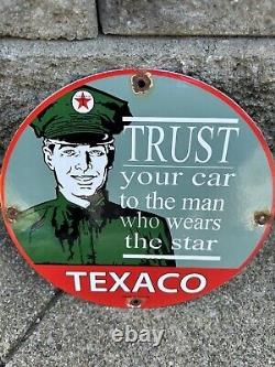 Vintage Texaco Gasoline Sign Sign, Gas Pump Porcelain Sign Plate Oil