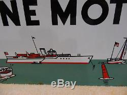 Vintage Texaco Marine Motor Oil Sign Porcelain