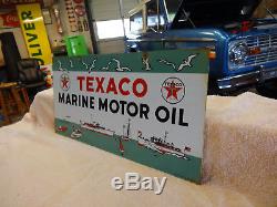 Vintage Texaco Marine Motor Oil Sign Porcelain