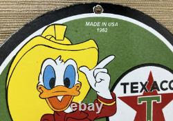 Vintage Texaco Motor Oil Porcelain Sign Texas Gasoline Gas Station Pump Plate