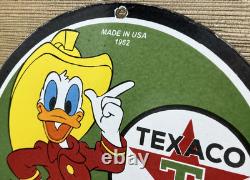 Vintage Texaco Motor Oil Porcelain Sign Texas Gasoline Gas Station Pump Plate