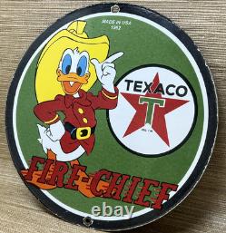 Vintage Texaco Motor Oil Porcelain Sign Texas Gasoline Gas Station Pump Plate